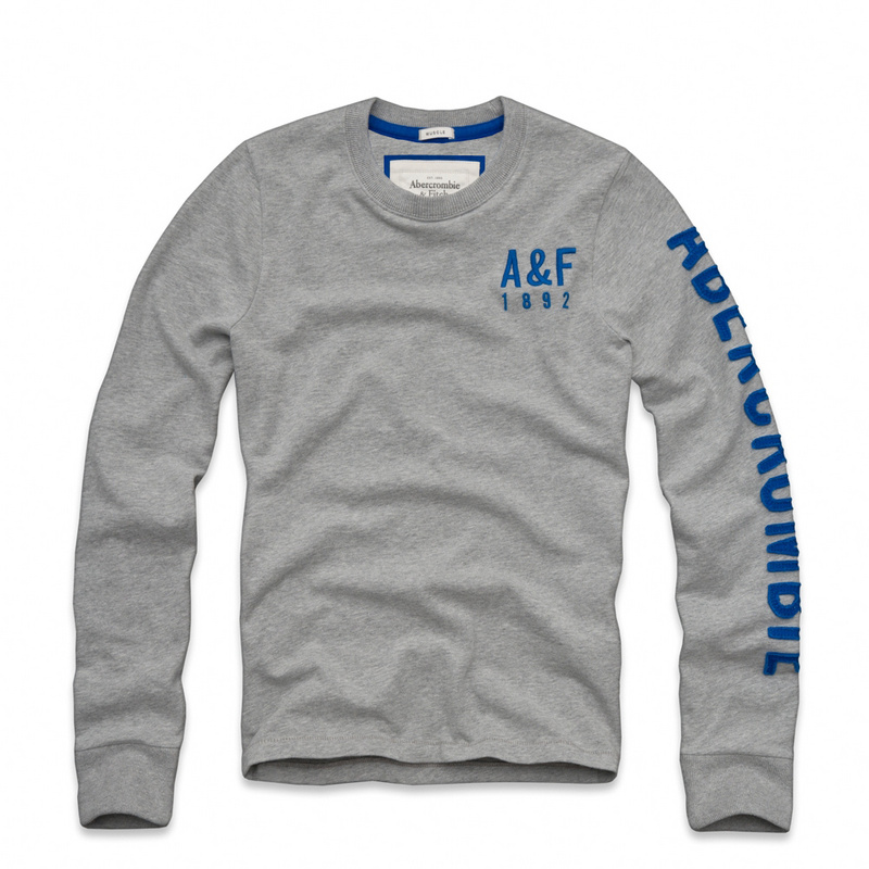 Abercrombie Fitch Hombres De Cuello Redondo Largo Remera AF5811